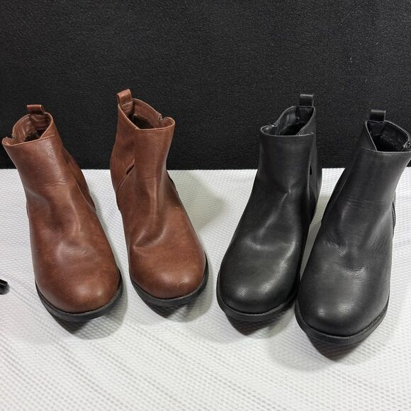 Shoes - Women's Luoika Black and Brown Ankle Boots Bundle of 2 Pairs Sold Size 12